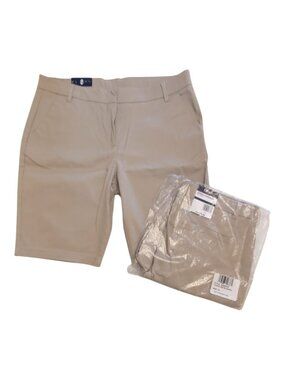 Set of 2 Izod Girls' School Uniform Skinny Bermuda Twill Short Size 13 Khaki